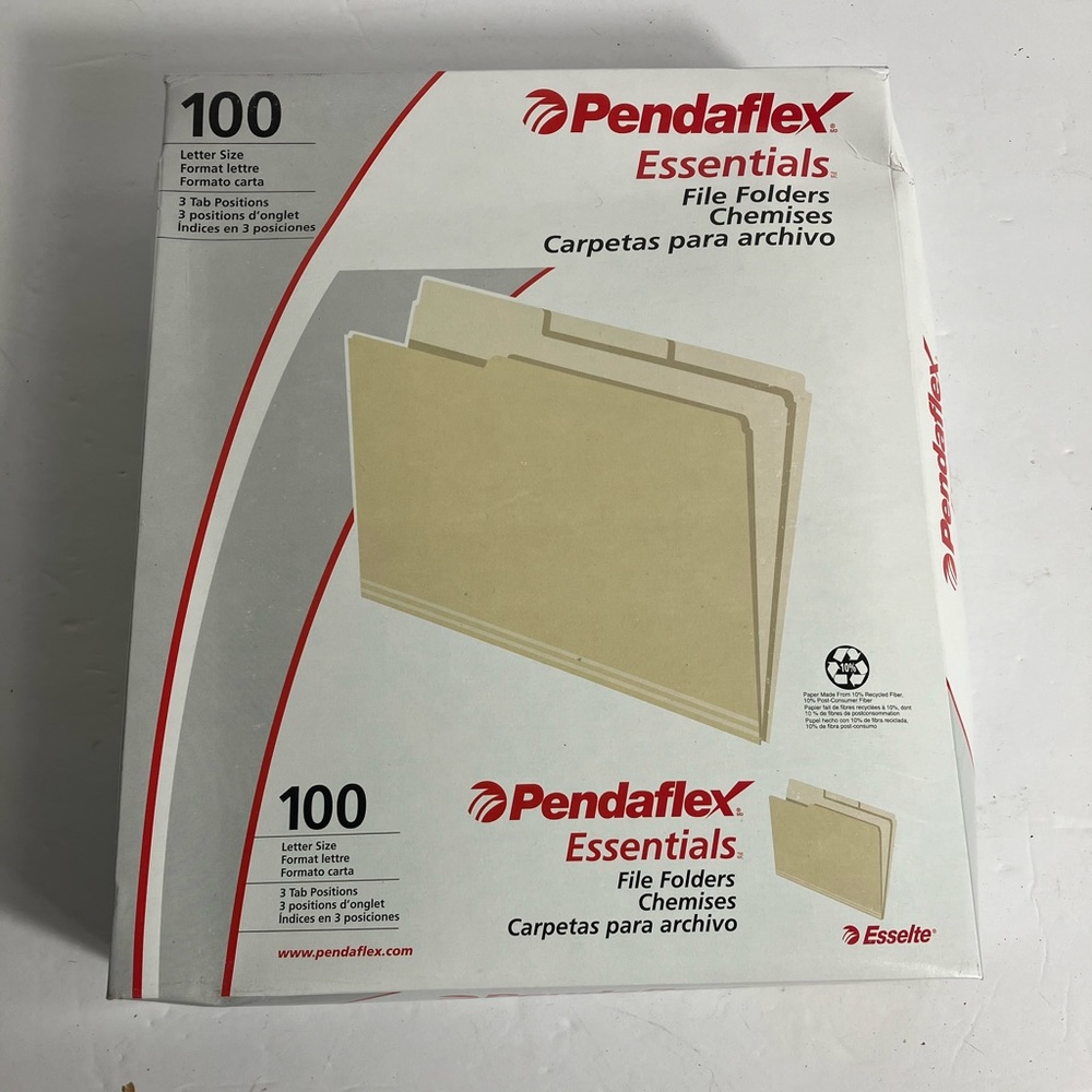 Pendaflex File Folders 100ct. Letter Size 752-1/3